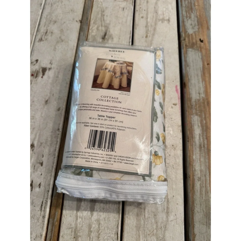 2001‎ Waverly Garden Room Table Topper NIB 36 